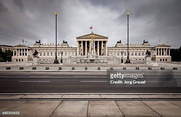 austrian parliament building - austria flag stock pictures, royalty-free photos & images