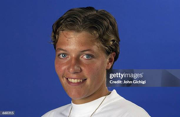 Portrait of WTA player Marie Gaiane Mikaelian of Switzerland on May 27, 2002.