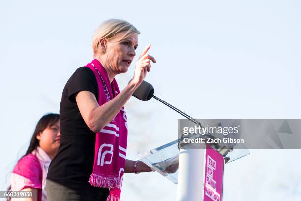Planned Parenthood Action Fund President Cecile Richards speaks during a rally opposing attempts to defund Planned Parenthood March 29, 2017 on...