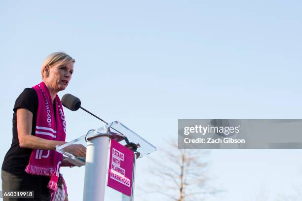 Planned Parenthood Action Fund President Cecile Richards speaks during a rally opposing attempts to defund Planned Parenthood March 29, 2017 on...