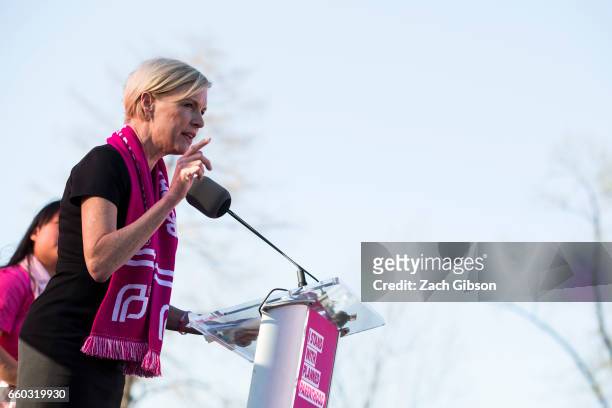 Planned Parenthood Action Fund President Cecile Richards speaks during a rally opposing attempts to defund Planned Parenthood March 29, 2017 on...