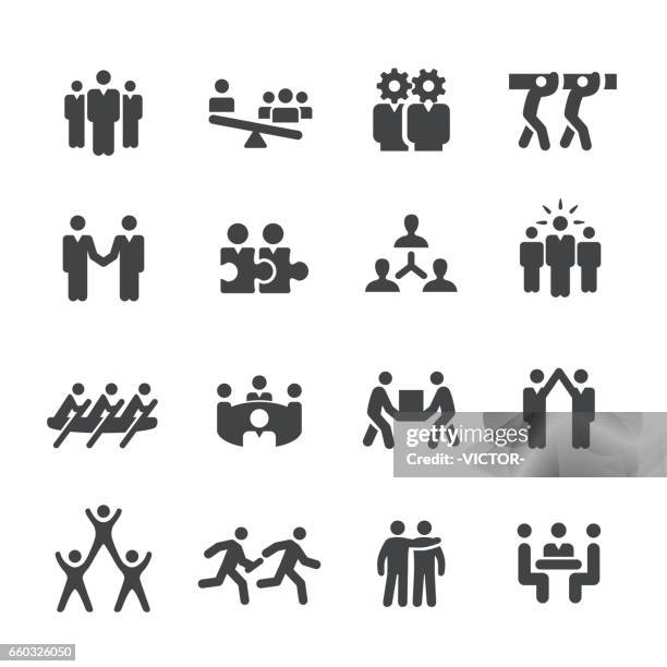 business teamwork icon - acme series - relay stock illustrations