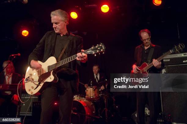 James Johnston, Mick Harvey, Toby Dammit and Yoyo Rohm perform on stage at Sala Apolo on March 29, 2017 in Barcelona, Spain.