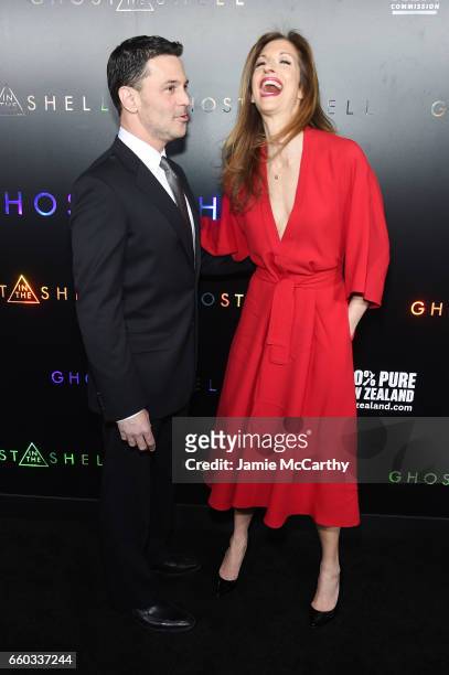 David Alan Basche and Alysia Reiner attend the "Ghost In The Shell" premiere hosted by Paramount Pictures & DreamWorks Pictures at AMC Lincoln Square...