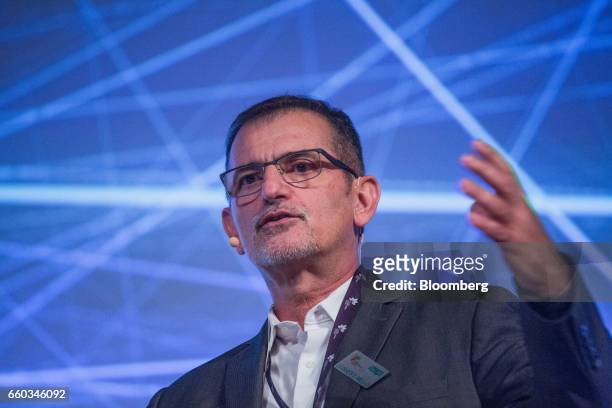Ulisses Mello, director at International Business Machines Corp. Research Brazil, speaks during the Global Agribusiness Forum in Sao Paulo, Brazil,...