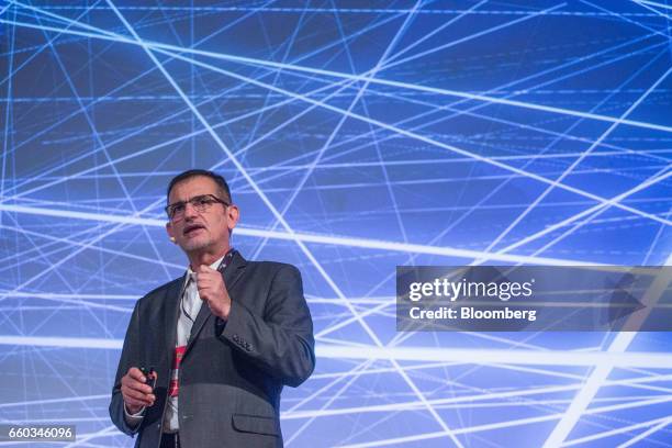 Ulisses Mello, director at International Business Machines Corp. Research Brazil, speaks during the Global Agribusiness Forum in Sao Paulo, Brazil,...