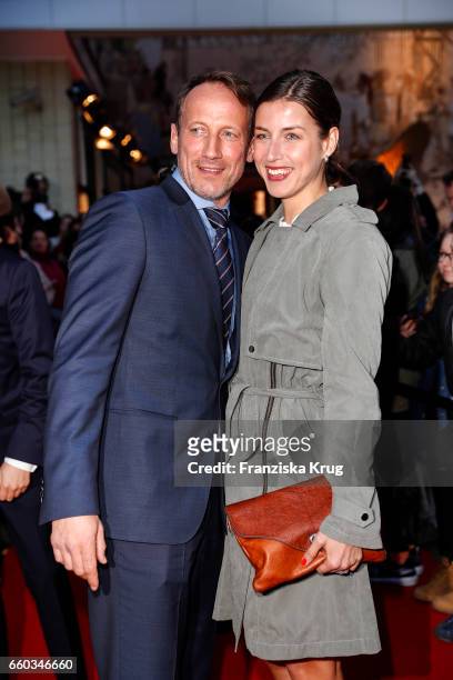 Wotan Wilke Moehring and his girlfriend Cosima Lohse attend the Jupiter Award at Cafe Moskau on March 29, 2017 in Berlin, Germany.