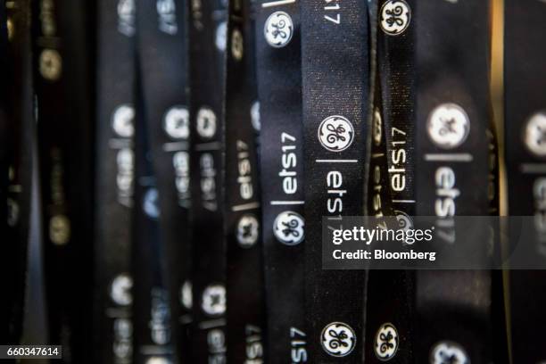 Lanyards hang during the ETS17 conference in Austin, Texas, U.S., on Wednesday, March 29, 2017. ETS17 calls all creative minds to convene and design...