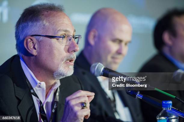 Michael Quinn, chief technology officer of Oncor Electric Delivery Co., listens during a panel discussion at the ETS17 conference in Austin, Texas,...