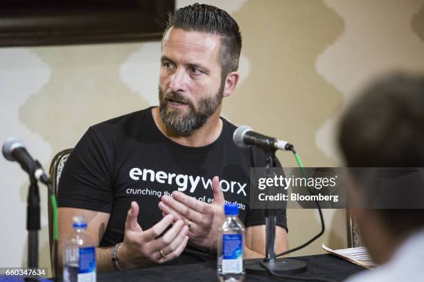 Edwin Poot, founder of Energyworx BV, speaks during a panel discussion at the ETS17 conference in Austin, Texas, U.S., on Wednesday, March 29, 2017....