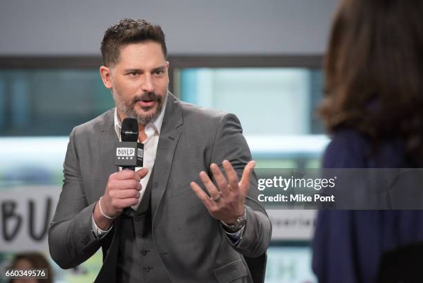 Joe Manganiello attends Build Series to discuss "Smurfs: The Lost Village" at Build Studio on March 20, 2017 in New York City.