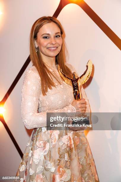 Mina Tander attends the Jupiter Award at Cafe Moskau on March 29, 2017 in Berlin, Germany.