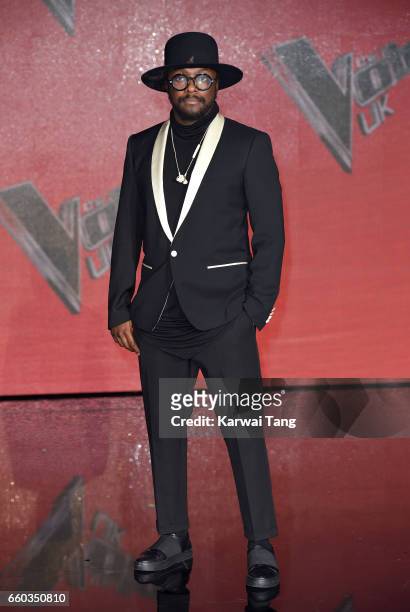 Will.i.am attends a photocall for the final of The Voice UK at LH2 on March 29, 2017 in London, United Kingdom.