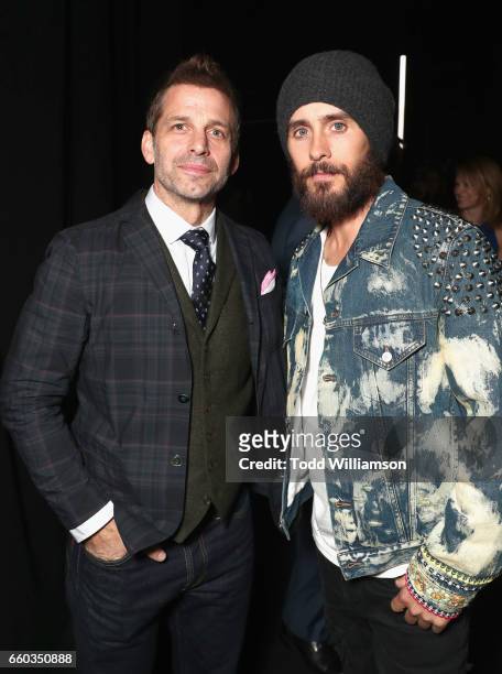Director Zack Snyder and actor Jared Leto at CinemaCon 2017 Warner Bros. Pictures Invites You to The Big Picture, an Exclusive Presentation of our...