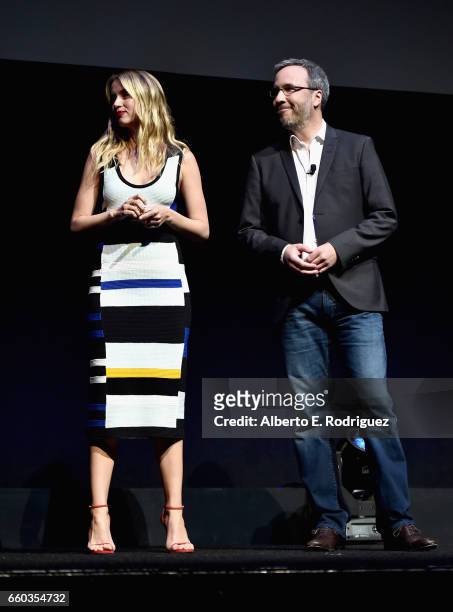 Actor Ana De Armas and director Denis Villeneuve at CinemaCon 2017 Warner Bros. Pictures Invites You to "The Big Picture," an Exclusive Presentation...