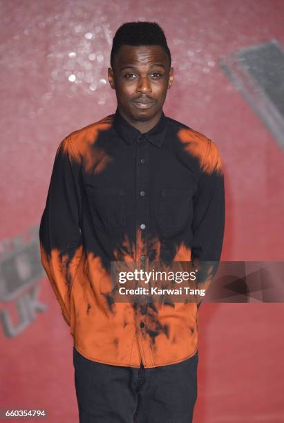 Mo Adeniran attends a photocall for the final of The Voice UK at LH2 on March 29, 2017 in London, United Kingdom.