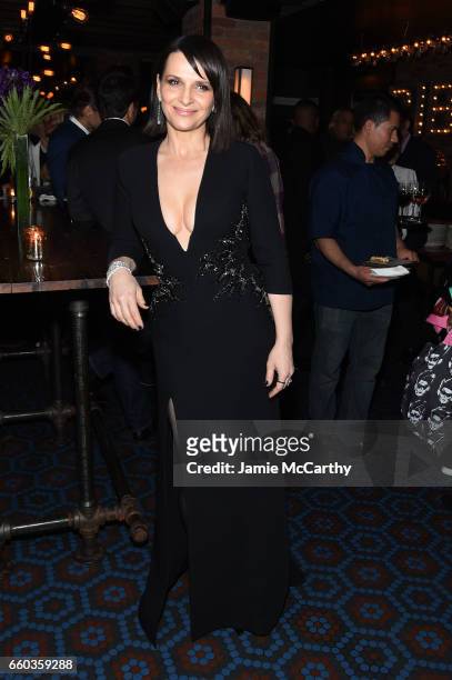 Juliette Binoche attends the "Ghost In The Shell" premiere after party hosted by Paramount Pictures & DreamWorks Pictures at The Ribbon on March 29,...
