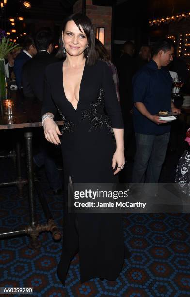 Juliette Binoche attends the "Ghost In The Shell" premiere after party hosted by Paramount Pictures & DreamWorks Pictures at The Ribbon on March 29,...