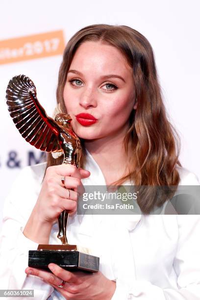 German actress and award winner Sonja Gerhard tattends the Jupiter Award at Cafe Moskau on March 29, 2017 in Berlin, Germany.