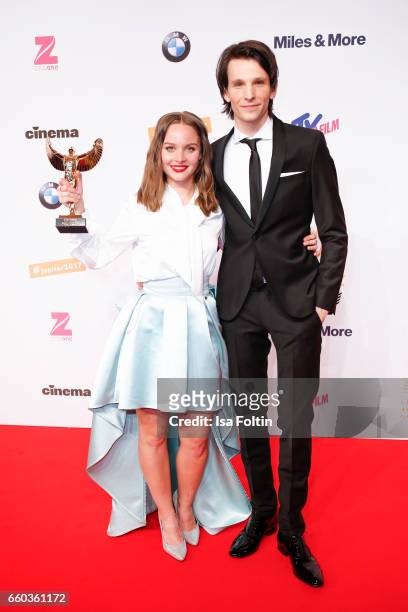 German actress and award winner Sonja Gerhardt and german actor Sabin Tambrea attend the Jupiter Award at Cafe Moskau on March 29, 2017 in Berlin,...