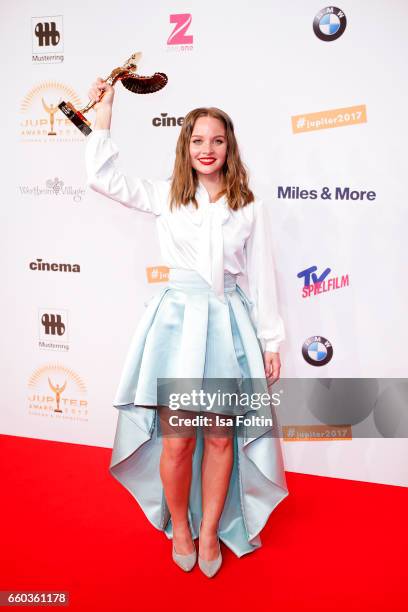 German actress and award winner Sonja Gerhardt attends the Jupiter Award at Cafe Moskau on March 29, 2017 in Berlin, Germany.