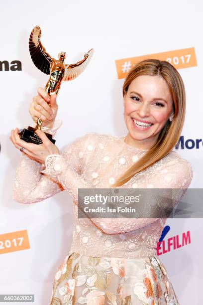 German actress and award winner Mina Tander attends the Jupiter Award at Cafe Moskau on March 29, 2017 in Berlin, Germany.