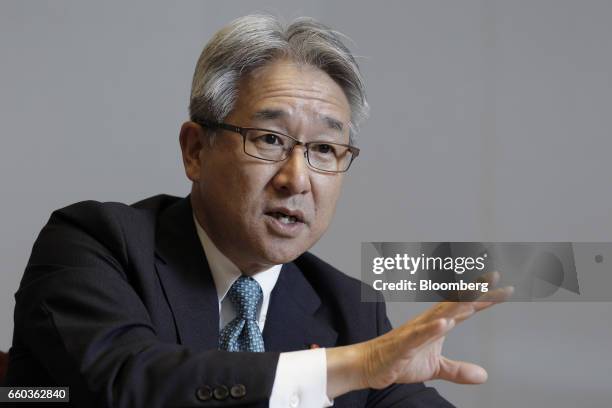 Takaaki Nishii, president and chief executive officer of Ajinomoto Co., speaks during an interview in Tokyo, Japan, on Friday, March 24, 2017....