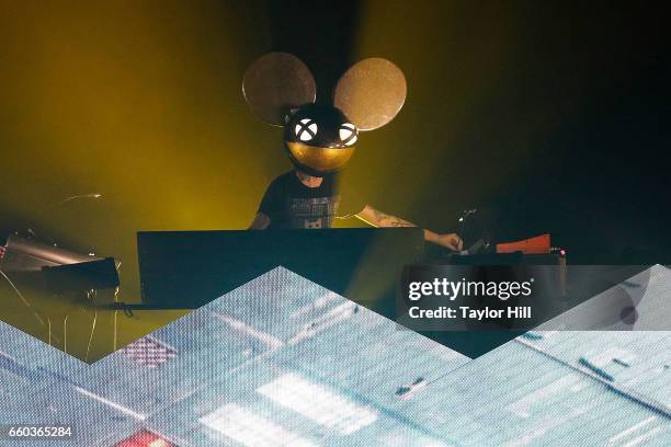 Deadmau5 performs during the "Lots of Shows in a Row" tour opener at Hammerstein Ballroom on March 29, 2017 in New York City.