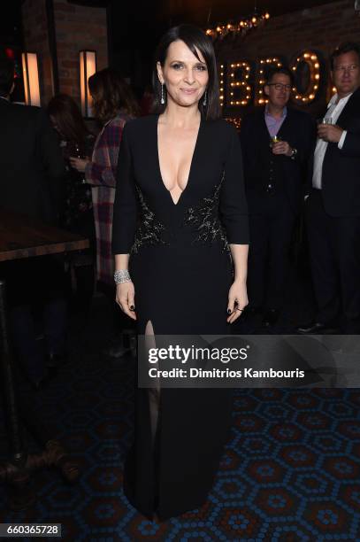 Juliette Binoche attends the after party for the premiere of "Ghost In The Shell" hosted by Paramount Pictures and Dreamworks Pictures at The Ribbon...