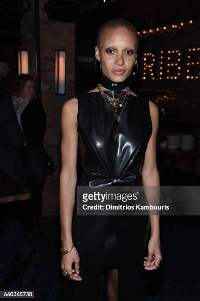 Adwoa Aboah attends the after party for the premiere of "Ghost In The Shell" hosted by Paramount Pictures and Dreamworks Pictures at The Ribbon on...