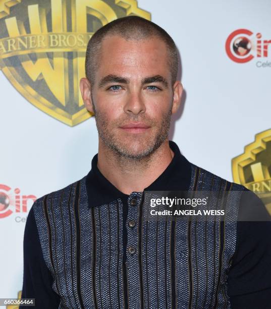 Actor Chris Pine arrives at CinemaCon 2017, Warner Bros Pictures Invites You to ?The Big Picture?, at The Colosseum at Caesars Palace during...