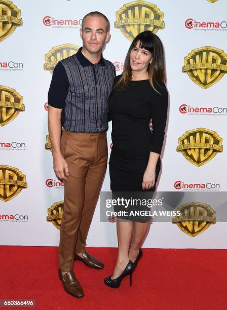 Actor Chris Pine and director Patty Jenkins arrive at CinemaCon 2017, Warner Bros Pictures Invites You to ?The Big Picture?, at The Colosseum at...
