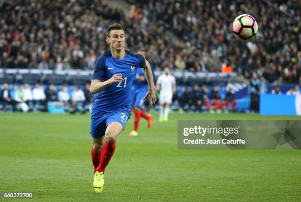 Laurent Koscielny of France in action during the international friendly match between France and Spain between France and Spain at Stade de France on...
