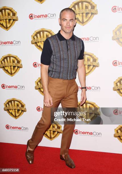 Chris Pine attends the CinemaCon 2017 - Warner Bros. Pictures presentation held at The Colosseum at Caesars Palace during CinemaCon, the official...