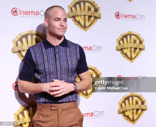 Chris Pine attends the CinemaCon 2017 - Warner Bros. Pictures presentation held at The Colosseum at Caesars Palace during CinemaCon, the official...