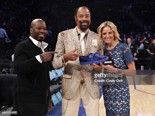 Of PUMA North America Sales, Curtis Charles and Clyde Frazier are interviewed by Rebecca Haarlow as PUMA celebrates Clyde Frazier's birthday with a...