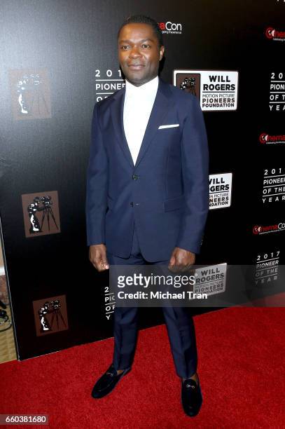 David Oyelowo arrives at the CinemaCon 2017 - Pioneer Dinner held at The Colosseum at Caesars Palace during CinemaCon, the official convention of the...
