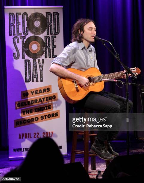 Singer/songwriter Matt Costa performs at Celebrating 10 Years of Record Store Day at The GRAMMY Museum on March 29, 2017 in Los Angeles, California.