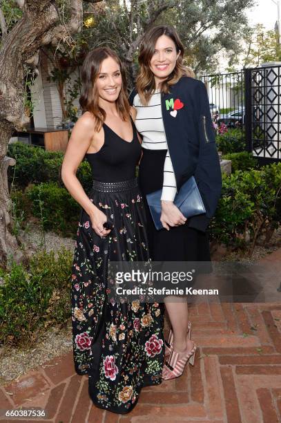 Minka Kelly and Mandy Moore attend Minka Kelly and Barrett Ward Co-Host the FashionABLE Equal Pay Day kick-off Dinner at Gracias Madre on March 29,...