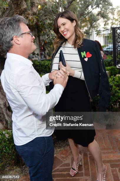 Barrett Ward and Mandy Moore attend Minka Kelly and Barrett Ward Co-Host the FashionABLE Equal Pay Day kick-off Dinner at Gracias Madre on March 29,...