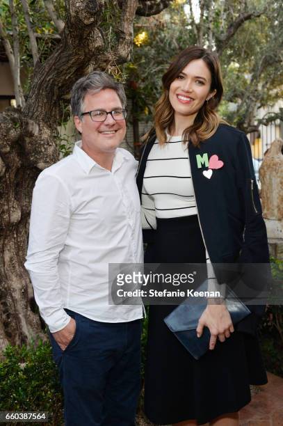Barrett Ward and Mandy Moore attend Minka Kelly and Barrett Ward Co-Host the FashionABLE Equal Pay Day kick-off Dinner at Gracias Madre on March 29,...