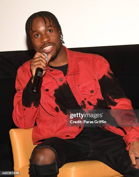 Actor Shameik Moore speaks onstage at "The Get Down Part II" Atlanta screening at AMC Phipps Plaza on March 29, 2017 in Atlanta, Georgia.