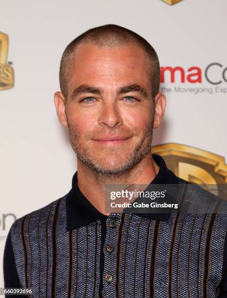 Actor Chris Pine attends the Warner Bros. Pictures presentation during CinemaCon at The Colosseum at Caesars Palace on March 29, 2017 in Las Vegas,...