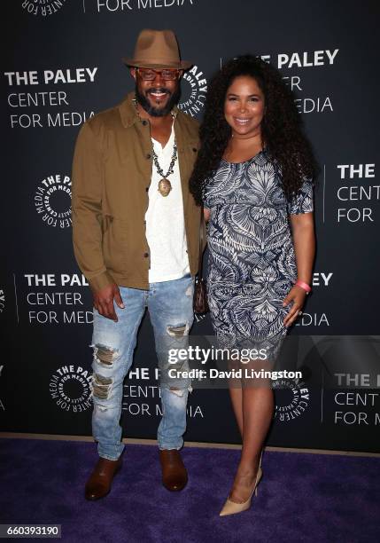 Actors/husband & wife Rockmond Dunbar and Maya Gilbert attend the 2017 PaleyLive LA Spring Season "Prison Break" screening and conversation at The...