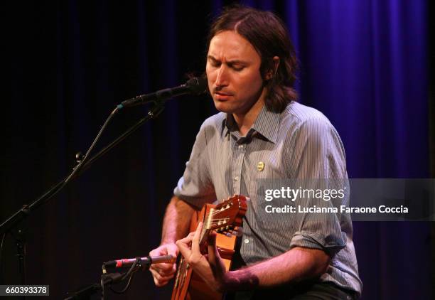 Singer/songwriter Matt Costa performs onstage at 10 years of Record Store Day at The GRAMMY Museum on March 29, 2017 in Los Angeles, California.