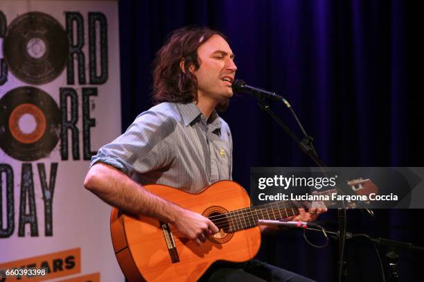 Singer/songwriter Matt Costa performs onstage at 10 years of Record Store Day at The GRAMMY Museum on March 29, 2017 in Los Angeles, California.