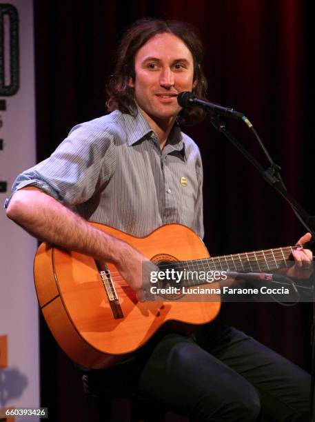 Singer/songwriter Matt Costa performs onstage at 10 years of Record Store Day at The GRAMMY Museum on March 29, 2017 in Los Angeles, California.