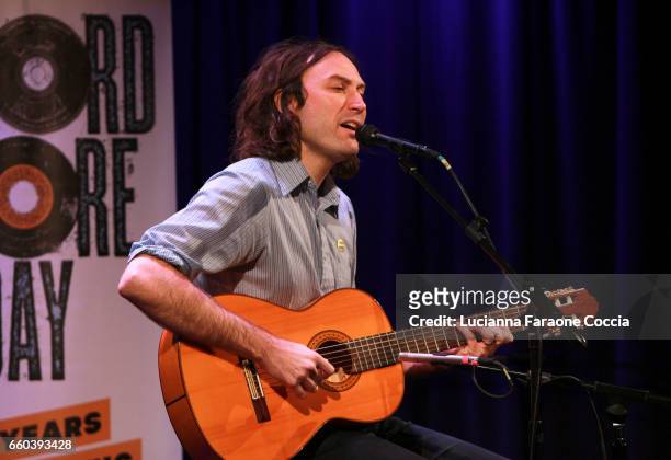 Singer/songwriter Matt Costa performs onstage at 10 years of Record Store Day at The GRAMMY Museum on March 29, 2017 in Los Angeles, California.