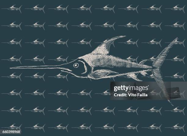 swordfish - swordfish stock illustrations stock illustrations