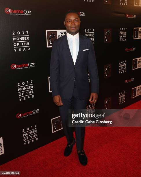Actor David Oyelowo attends the 2017 Will Rogers Pioneer of the Year dinner honoring Cheryl Boone Isaacs during CinemaCon at Caesars Palace on March...